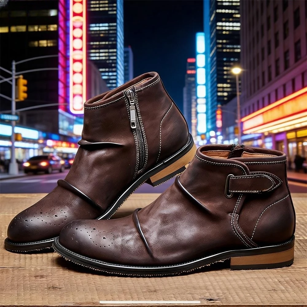 Formal Men Daily Wear Footwear - أحذية رجالية رسمية برباط وسحاب، مصنوعة