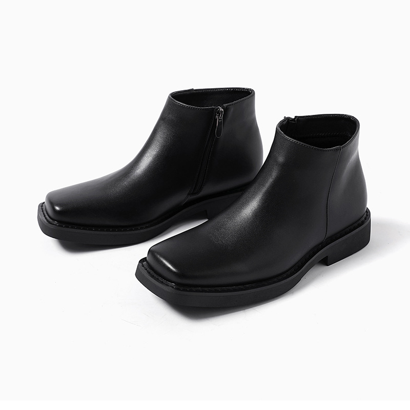 Men Formal Wear With Boots - الفاخرة موضة الأسود الرجال أحذية جلدية