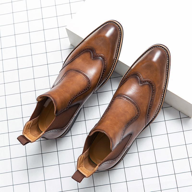 Men Formal Wear With Boots - أحذية تشيلسي الناعمة للرجال ، أحذية