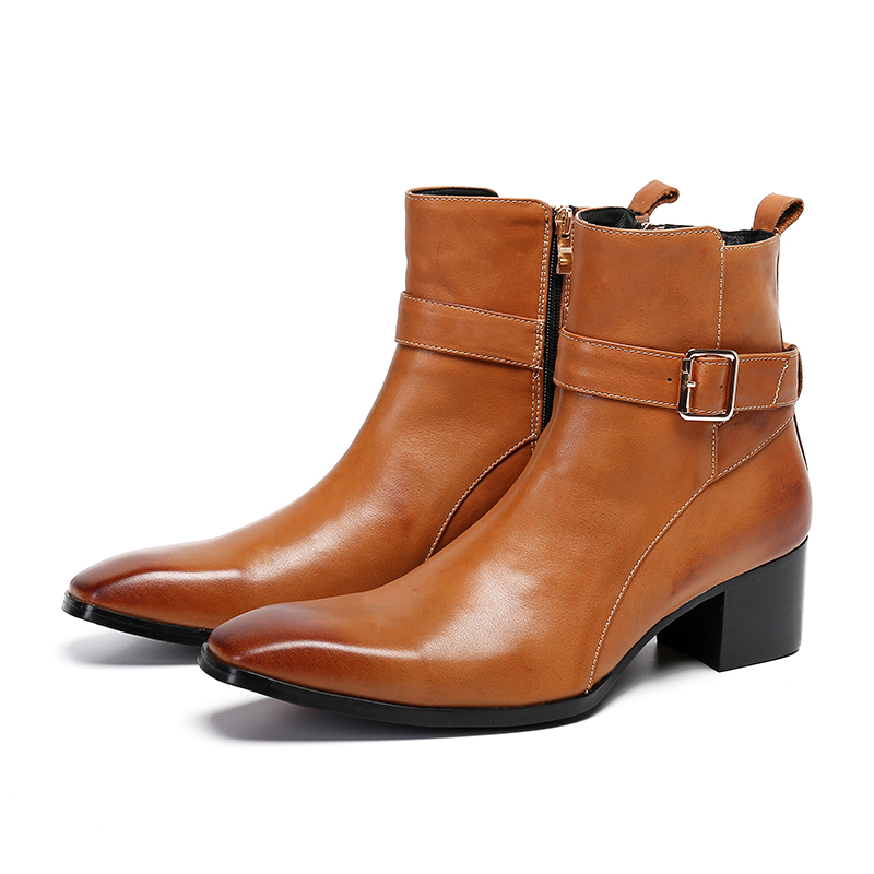 الشتاء البني مشبك وأشار الرجال - مراجعة Men Formal Wear With Boots وسعره