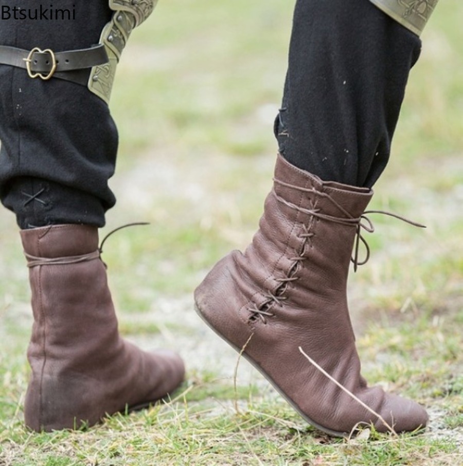 أحذية رجالية بطراز العصور الوس - مراجعة Men Formal Wear With Boots وسعره