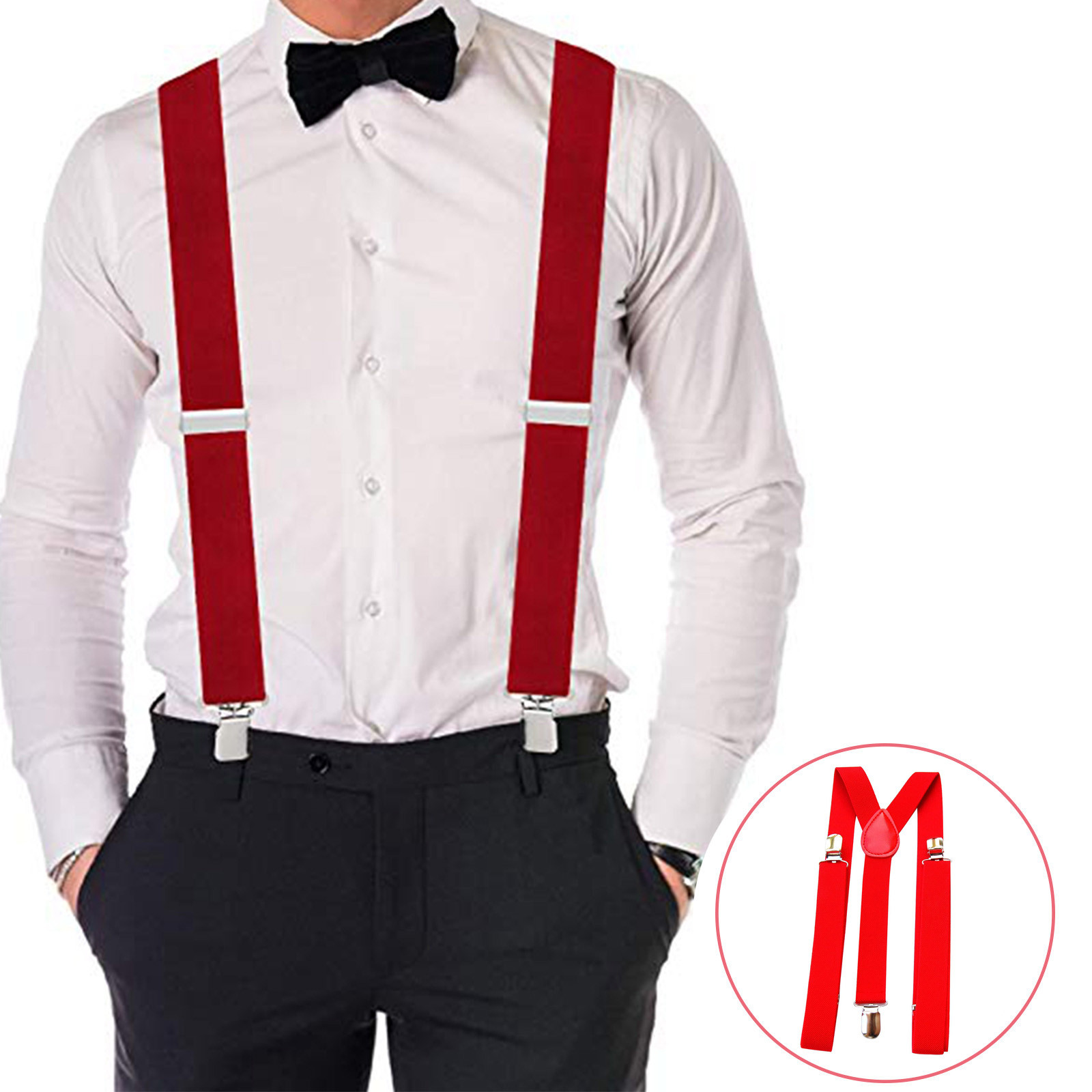 حمالات صدرية حمراء قابلة للتعد - مراجعة Men'S Formal Wear With Suspenders وسعره