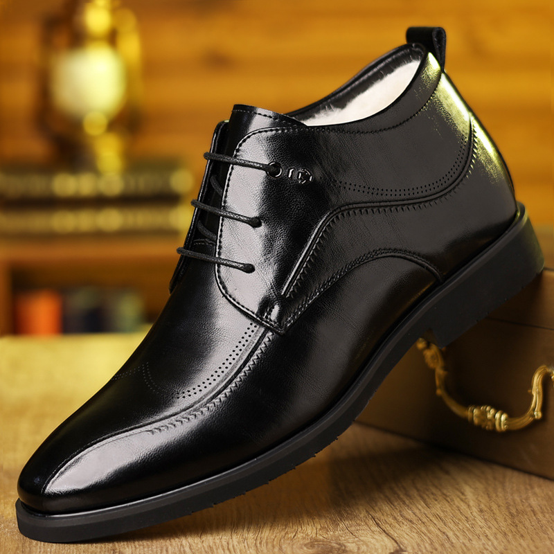 أحذية جلدية شتوية للرجال مخملي - مراجعة Men Formal Wear With Boots وسعره